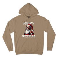 Mewy Rizzmas Funny Santa Mewing Joke Rizz Christmas Hoodie