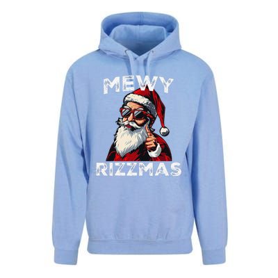 Mewy Rizzmas Funny Santa Mewing Joke Rizz Christmas Unisex Surf Hoodie