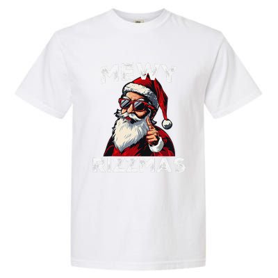 Mewy Rizzmas Funny Santa Mewing Joke Rizz Christmas Garment-Dyed Heavyweight T-Shirt