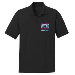 Marathon Running Funny What Kind Of Wine Goes With Marathons Cool Gift PosiCharge RacerMesh Polo