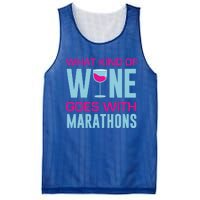 Marathon Running Funny What Kind Of Wine Goes With Marathons Cool Gift Mesh Reversible Basketball Jersey Tank