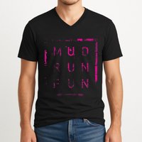 Mud Run Fun Mudder Trail Running And Mudding V-Neck T-Shirt