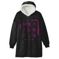 Mud Run Fun Mudder Trail Running And Mudding Hooded Wearable Blanket