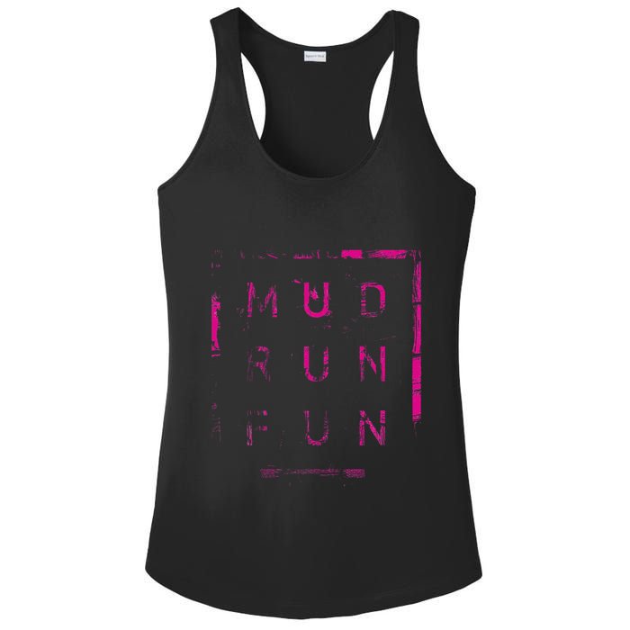 Mud Run Fun Mudder Trail Running And Mudding Ladies PosiCharge Competitor Racerback Tank
