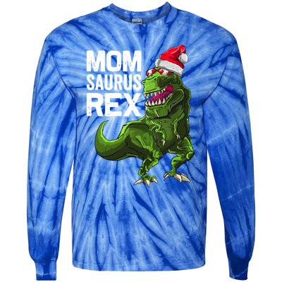 Momsaurus Rex Funny Family Matching Trex Mom Christmas Gift Meaningful Gift Tie-Dye Long Sleeve Shirt