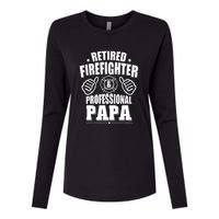 Mens Retired Firefighter & Papa Retirement Gift Womens Cotton Relaxed Long Sleeve T-Shirt