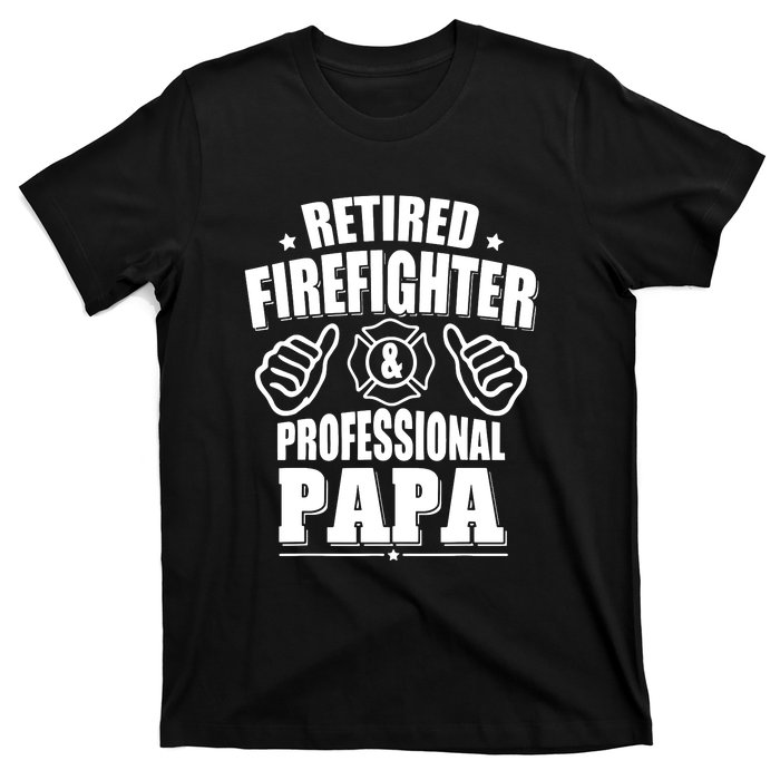 Mens Retired Firefighter & Papa Retirement Gift T-Shirt