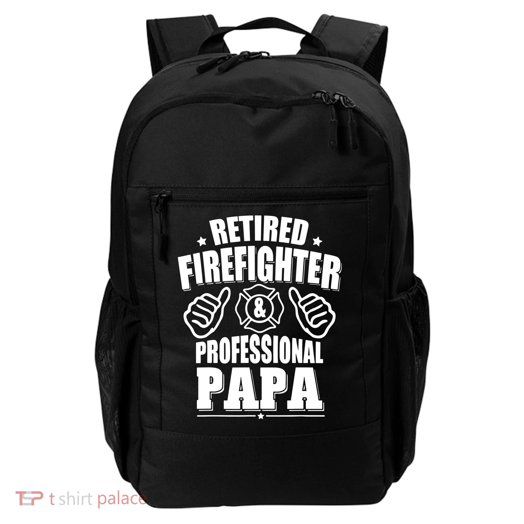 Mens Retired Firefighter & Papa Retirement Gift Daily Commute Backpack