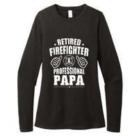 Mens Retired Firefighter & Papa Retirement Gift Womens CVC Long Sleeve Shirt