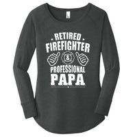 Mens Retired Firefighter & Papa Retirement Gift Women's Perfect Tri Tunic Long Sleeve Shirt