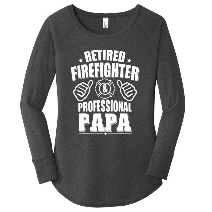 Mens Retired Firefighter & Papa Retirement Gift Women's Perfect Tri Tunic Long Sleeve Shirt