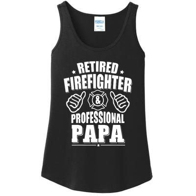 Mens Retired Firefighter & Papa Retirement Gift Ladies Essential Tank