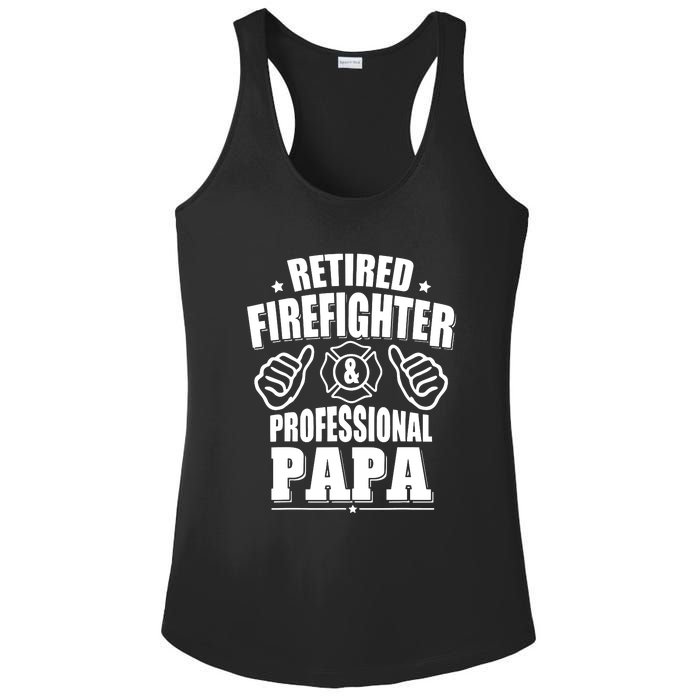 Mens Retired Firefighter & Papa Retirement Gift Ladies PosiCharge Competitor Racerback Tank