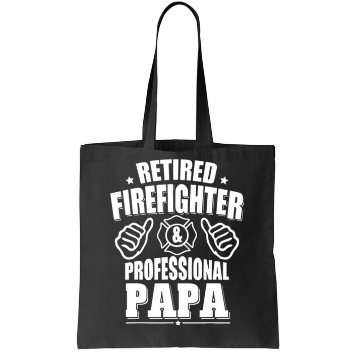 Mens Retired Firefighter & Papa Retirement Gift Tote Bag