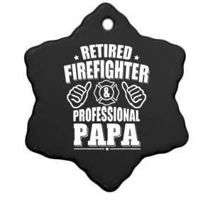 Mens Retired Firefighter & Papa Retirement Gift Ceramic Star Ornament