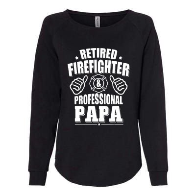 Mens Retired Firefighter & Papa Retirement Gift Womens California Wash Sweatshirt