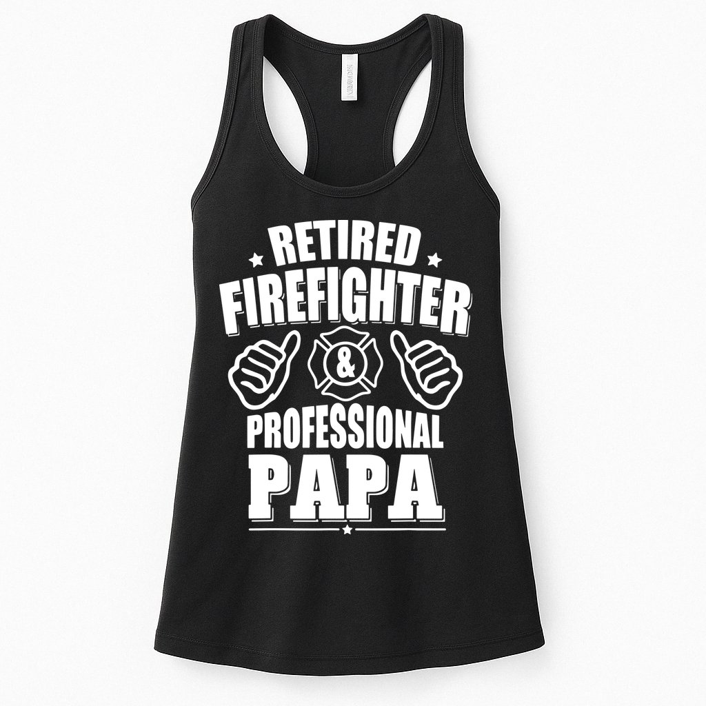 Mens Retired Firefighter & Papa Retirement Gift Womens Tank Top