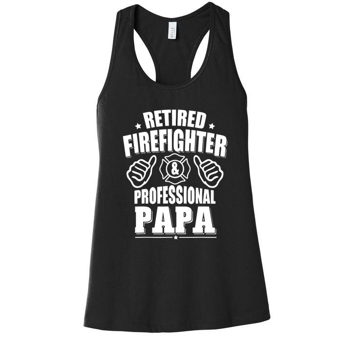 Mens Retired Firefighter & Papa Retirement Gift Women's Racerback Tank