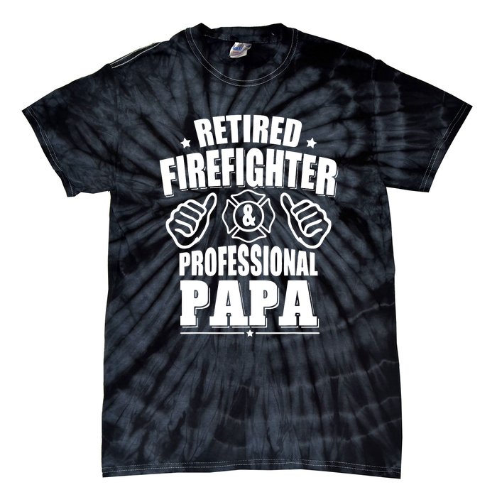 Mens Retired Firefighter & Papa Retirement Gift Tie-Dye T-Shirt