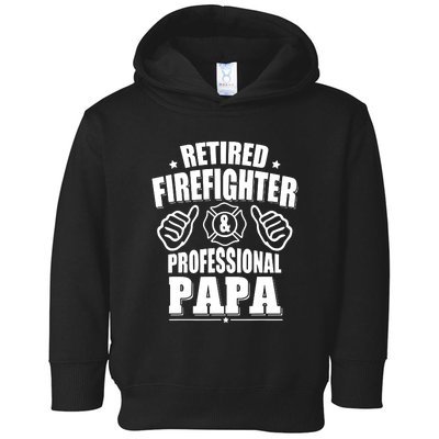 Mens Retired Firefighter & Papa Retirement Gift Toddler Hoodie