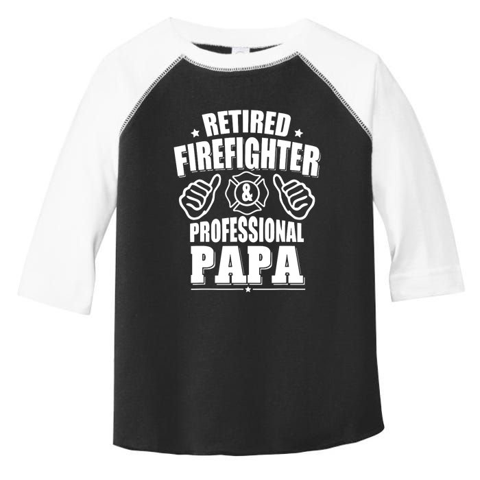 Mens Retired Firefighter & Papa Retirement Gift Toddler Fine Jersey T-Shirt