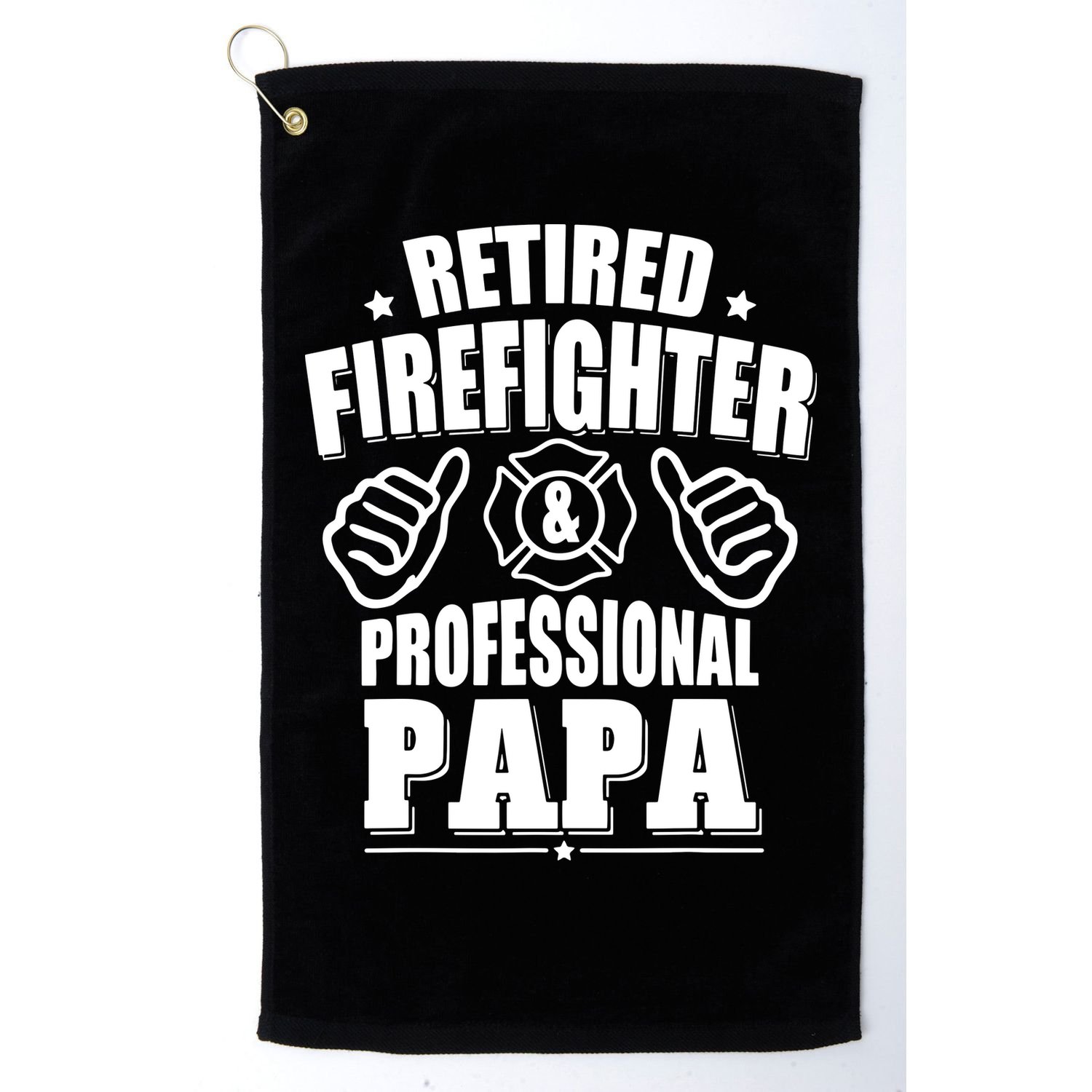 Mens Retired Firefighter & Papa Retirement Gift Golf Towel