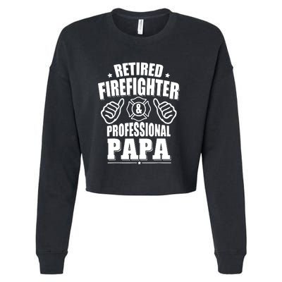 Mens Retired Firefighter & Papa Retirement Gift Cropped Pullover Crew