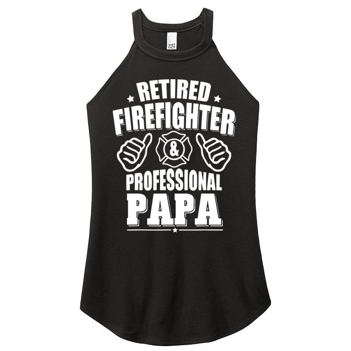 Mens Retired Firefighter & Papa Retirement Gift Women's Perfect Tri Rocker Tank