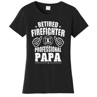 Mens Retired Firefighter & Papa Retirement Gift Women's T-Shirt