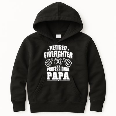 Mens Retired Firefighter & Papa Retirement Gift Kids Hoodie
