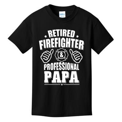 Mens Retired Firefighter & Papa Retirement Gift Kids T-Shirt