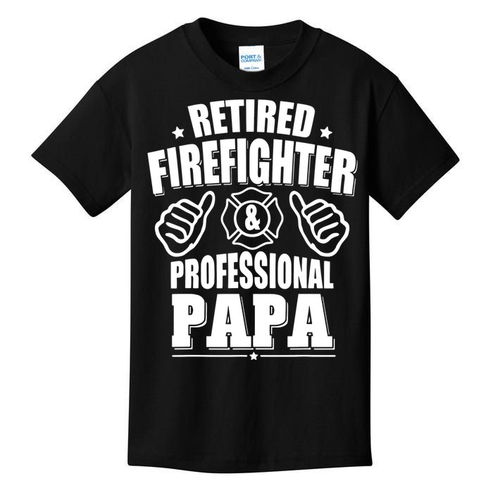 Mens Retired Firefighter & Papa Retirement Gift Kids T-Shirt