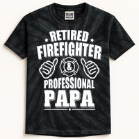 Mens Retired Firefighter & Papa Retirement Gift Kids Tie-Dye T-Shirt