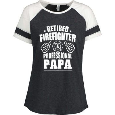 Mens Retired Firefighter & Papa Retirement Gift Enza Ladies Jersey Colorblock Tee