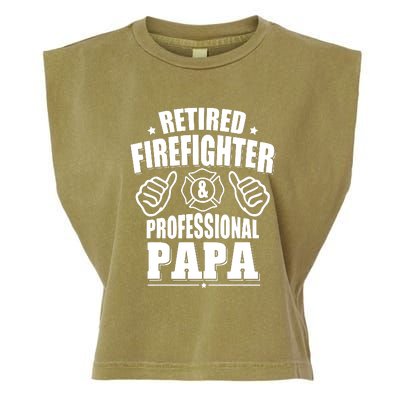 Mens Retired Firefighter & Papa Retirement Gift Garment-Dyed Women's Muscle Tee