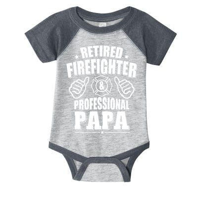 Mens Retired Firefighter & Papa Retirement Gift Infant Baby Jersey Bodysuit