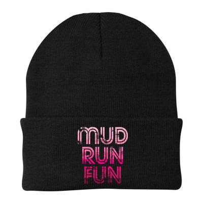 Mud Run Fun Mudder PINK Trail Running And Mudding Knit Cap Winter Beanie