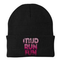 Mud Run Fun Mudder PINK Trail Running And Mudding Knit Cap Winter Beanie