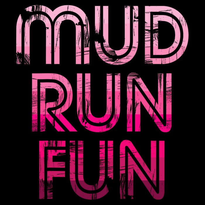 Mud Run Fun Mudder PINK Trail Running And Mudding Drawstring Bag