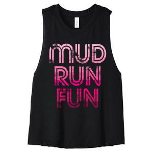 Mud Run Fun Mudder PINK Trail Running And Mudding Women's Racerback Cropped Tank