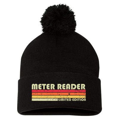 Meter Reader Funny Job Title Profession Birthday Worker Idea Pom Pom 12in Knit Beanie