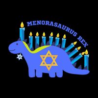 Menorasaurus Rex Funny Hanukkah Flexfit Unipanel Trucker Cap
