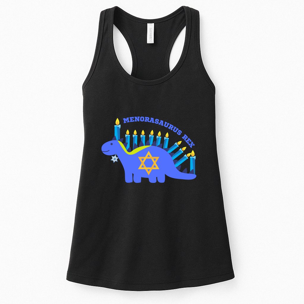 Menorasaurus Rex Funny Hanukkah Womens Tank Top