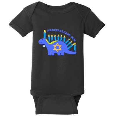 Menorasaurus Rex Funny Hanukkah Baby Bodysuit