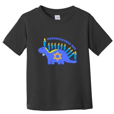Menorasaurus Rex Funny Hanukkah Toddler T-Shirt