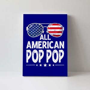 Mens Retro Father's Day Family All American Pop Pop 4th Of July Canvas