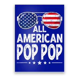 Mens Retro Father's Day Family All American Pop Pop 4th Of July Poster