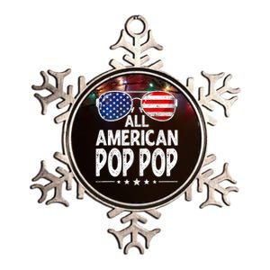 Mens Retro Father's Day Family All American Pop Pop 4th Of July Metallic Star Ornament