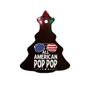 Mens Retro Father's Day Family All American Pop Pop 4th Of July Ceramic Tree Ornament