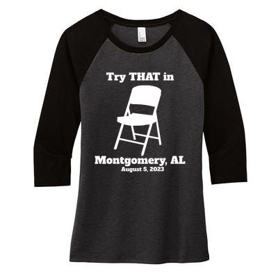 Montgomery Riverboat Fight Small Town Women's Tri-Blend 3/4-Sleeve Raglan Shirt